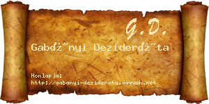 Gabányi Dezideráta névjegykártya